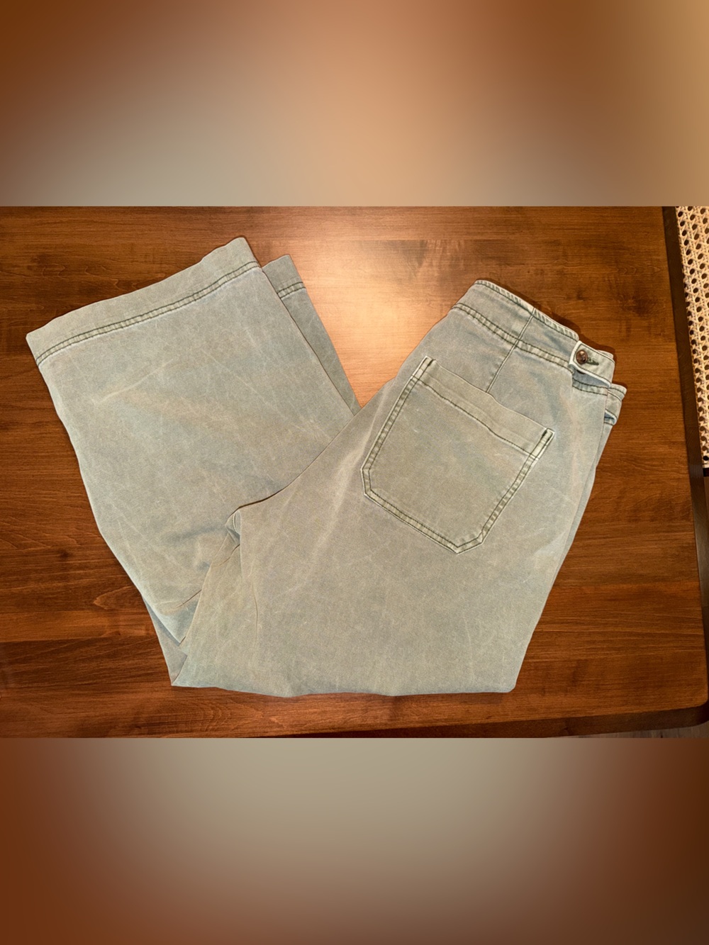 Old Navy Women's Olive Green Cropped Wide-Leg Pants